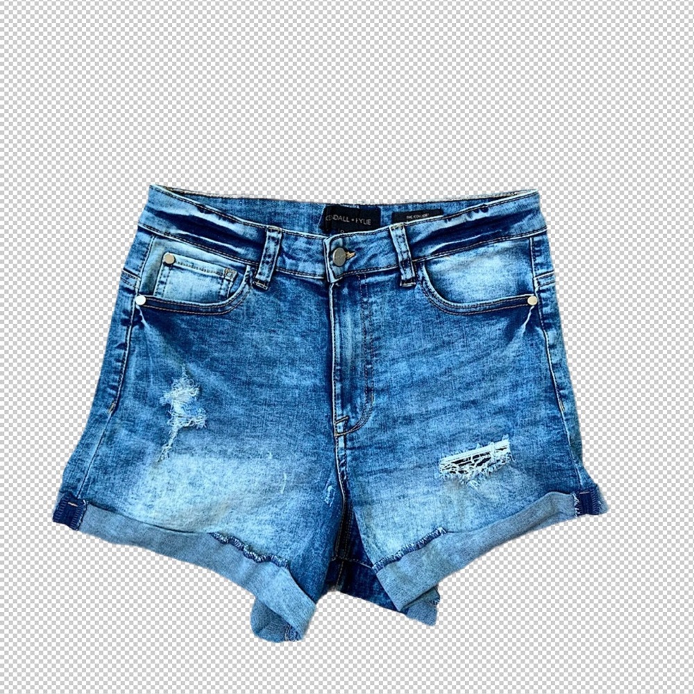 Kendall & Kylie Blue Distressed Jean Shorts